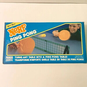 Vintage 1987  Nerf Ping Pong Table Tennis With Instructions and Original Box